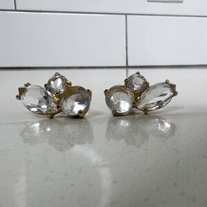 Kate Spade Faceted Crystal Cluster Stud Earrings Gold tone with crystal
